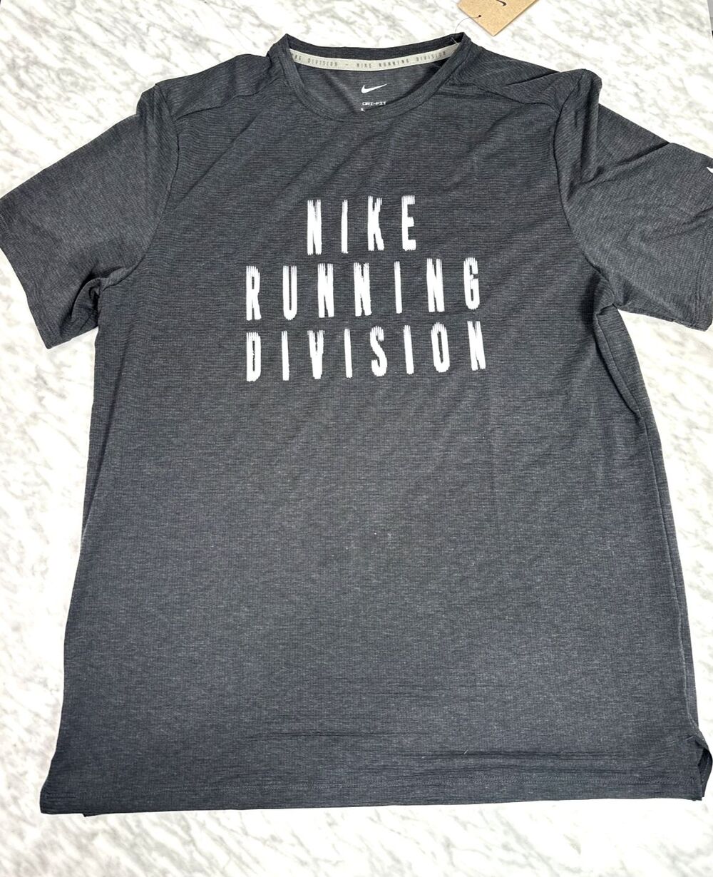 Nike Rise 365 Running Shirt Black Short Sleeve Jersey Men Medium FZ1129 010